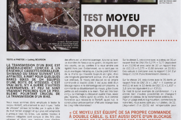 Test Moyeu Rohloff